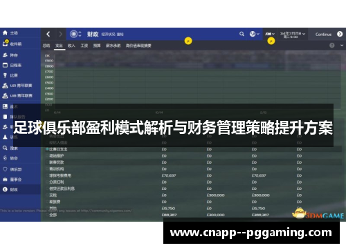 足球俱乐部盈利模式解析与财务管理策略提升方案